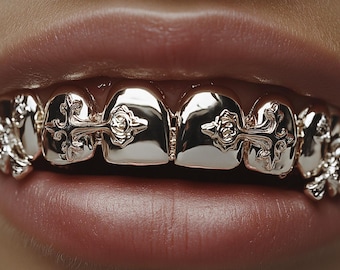 Luxury Grill Teeth Art | AI Digital Mouth Poster | Icy Bling Decor Print