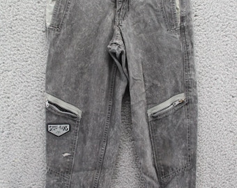 Vintage 90's Levi's Sport Jeans Kids 8 Acid Wash Zip Pockets Elastic Button Snap
