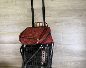 Brighton Travel Weekender Roller Bag Suitcase Leather Nylon Croc Embossed