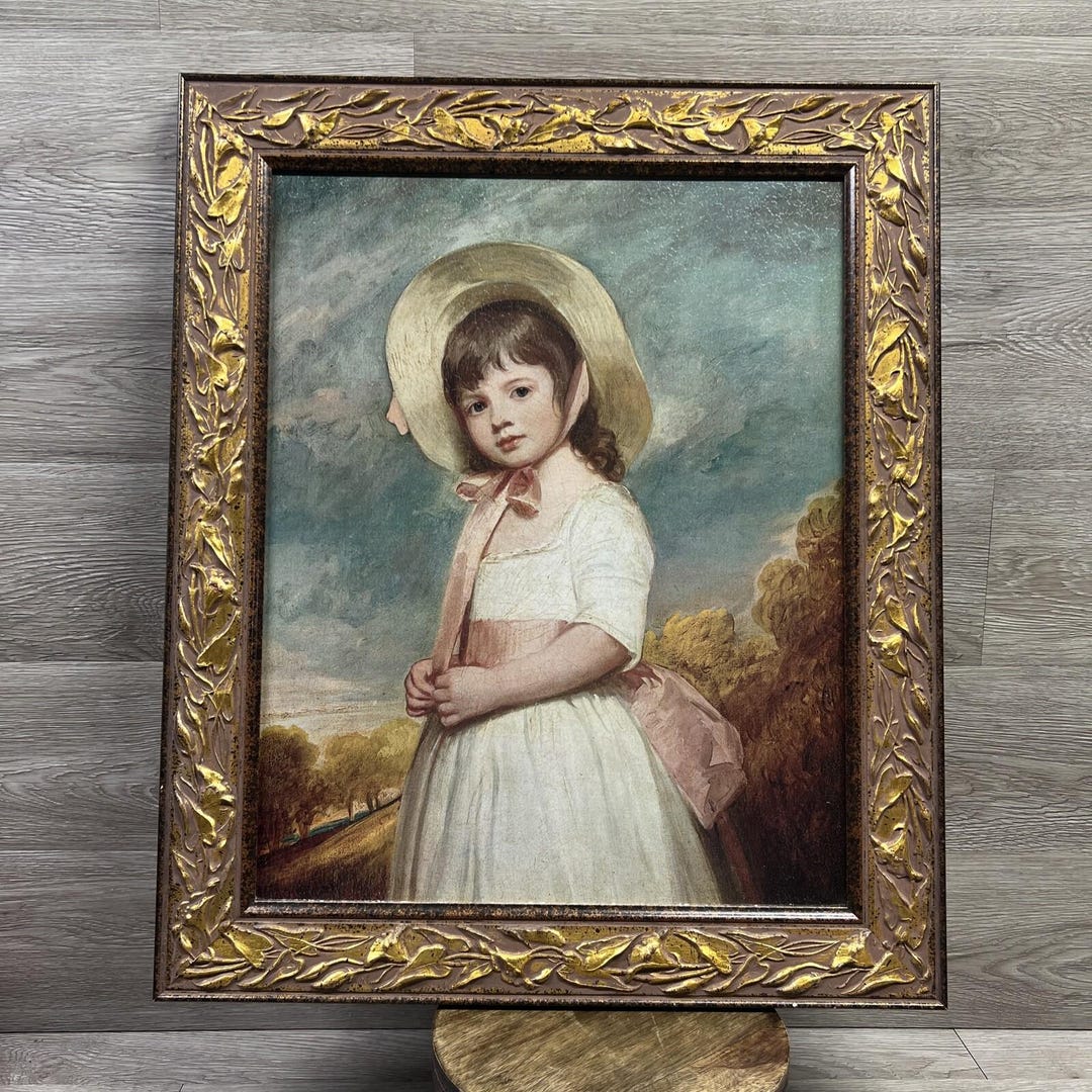 VTG Oil on Canvas Reproduction - Miss Willoughby by George Romney ...
