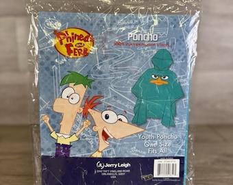 Disney PHINEAS & FERB Youth Size Rain Poncho - One Size Fits Most - NEW!!