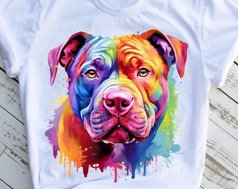 American Bully PNG - Lebendige Alkohol Tinte Kunst (Digitaler Download)