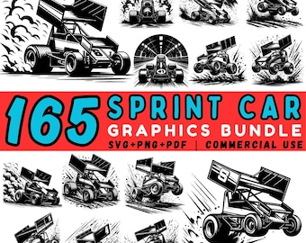 Paquete de archivos SVG de autos de carreras Sprint: imágenes prediseñadas de carreras, archivos de corte para Cricut (uso comercial, descarga digital)