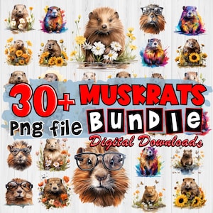 Muskrat Bundle PNG Sublimation file - instant digital downloads