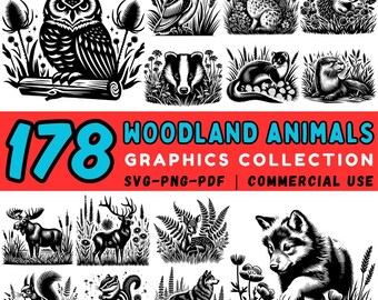 Woodland Animals SVG Bundle: Forest Clipart for Cricut (Commercial Use, Digital Download