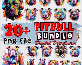 Pitbull PNG-Bundle: Alkoholtinte Designs (Digitaler Download)