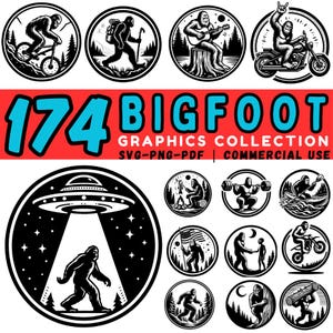 Bigfoot SVG Bundle: Sasquatch Clipart for Cricut, Silhouette (Digital Download)