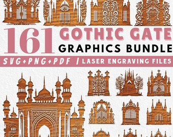 Gothic Gate SVG Bundle: Ornate Laser Cut Files (Commercial Use)