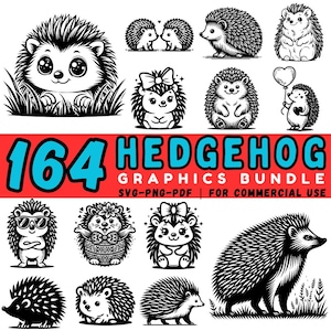 Hedgehog SVG Bundle: Woodland Animal Clipart for Cricut (Digital Download)