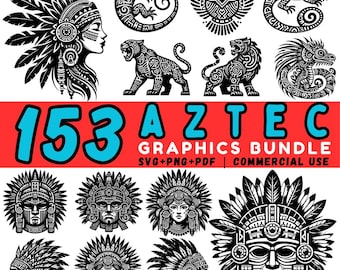 Aztec SVG Bundle: Tribal Mandala Cut Files for Cricut (Commercial Use, Digital Download