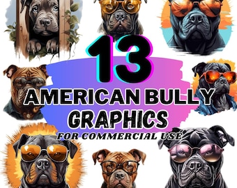 American Bully PNG, Hund Sublimationsdesign, American Bully Clipart, Becher PNG, Hund Liebhaber Geschenk, Sofort Download