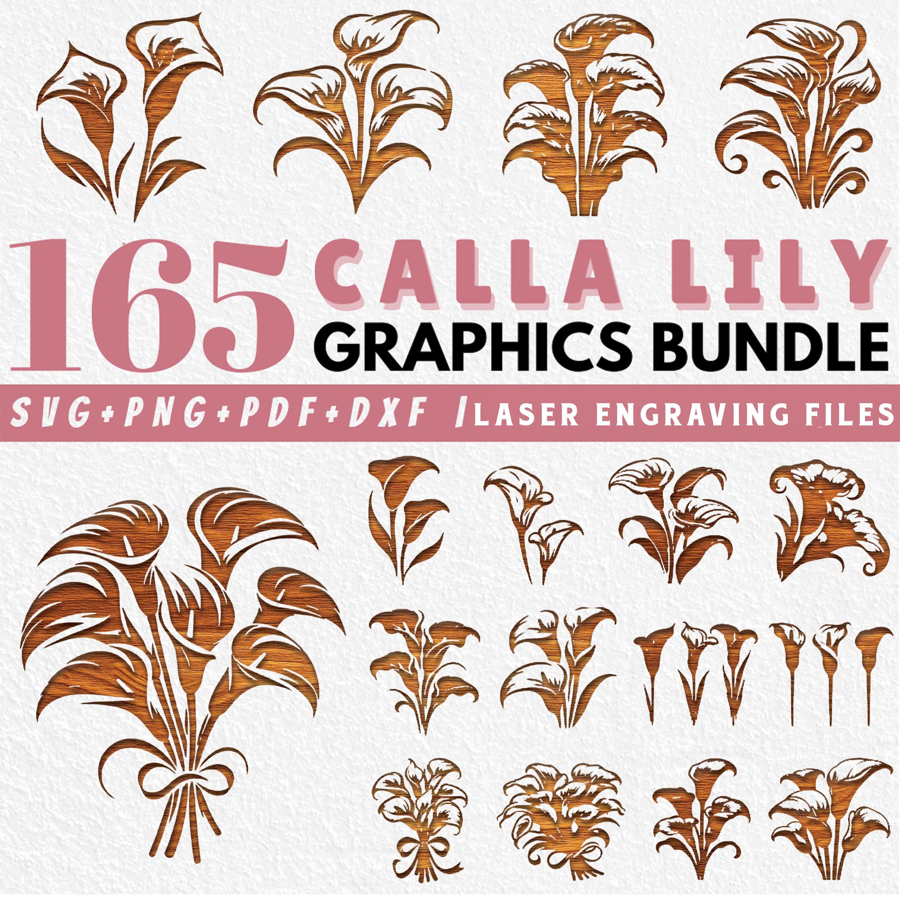 165 Calla Lily Laser Engraving SVG Bundle: Floral Line Art, CNC Ready ...