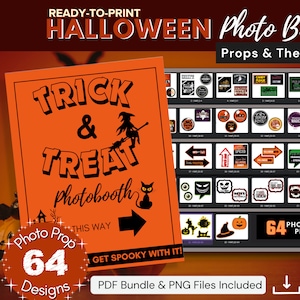 Halloween Printable Photo Booth Props - Speech Bubbles - Digital Download - Photo Props + Signs - Halloween Party Decor - PDF, PNG Files