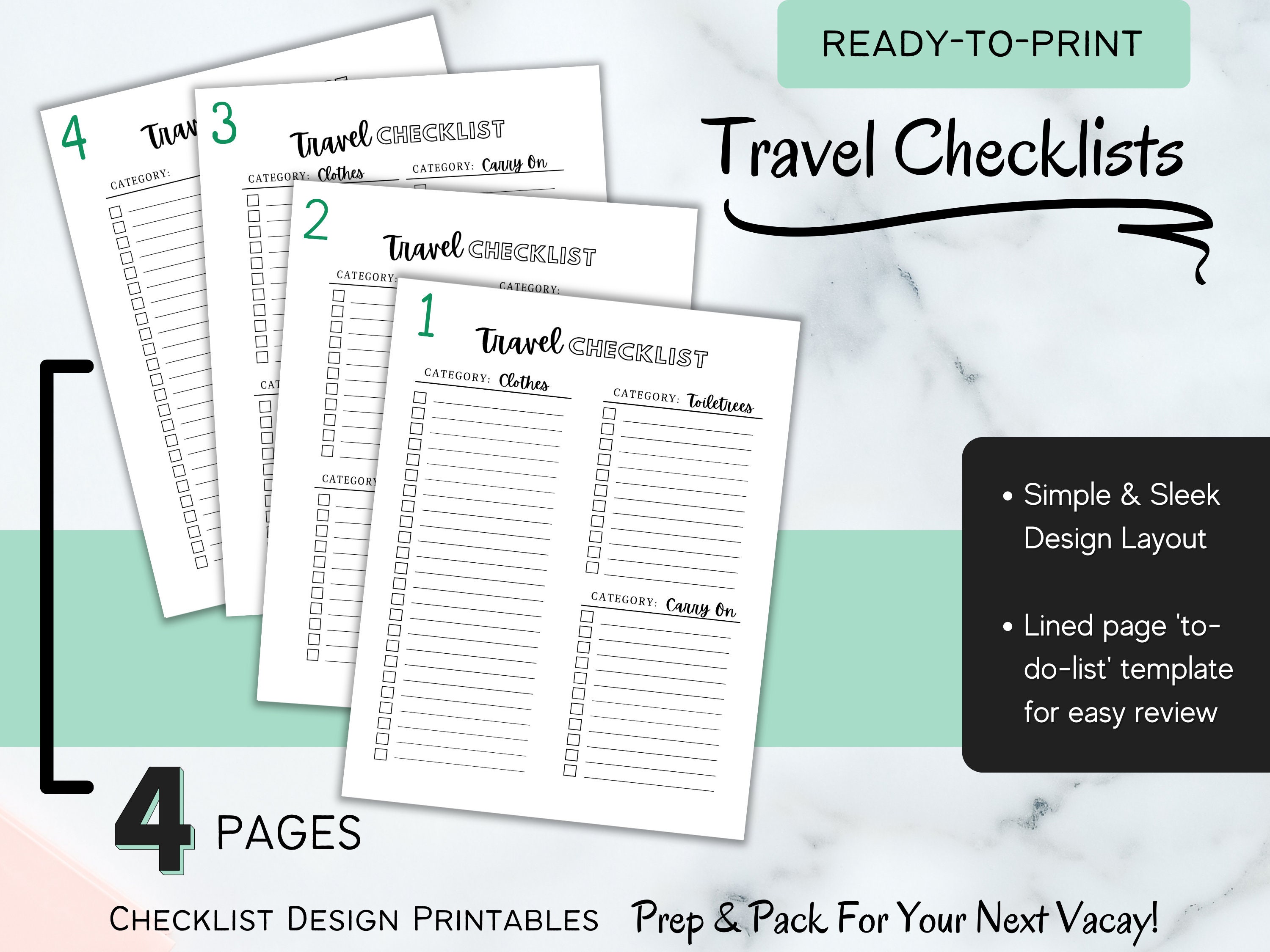 Editable Travel Checklist Packing List Template Trip Planner Editable Travel Checklist Packing List Template Trip Planner