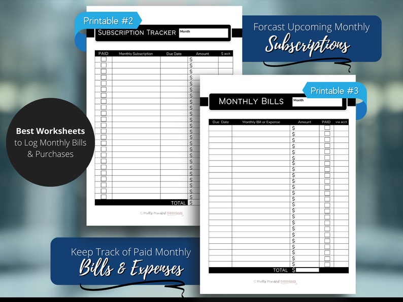 Editable Monthly Bill Tracker, Budget Planner Printable, Bill Expense ...