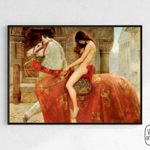 Lady Godiva by John Collier, Preraphaelite Painting | DIGITAL DOWNLOAD, preraphaelite prints, vintage paintings, mythological art, printable