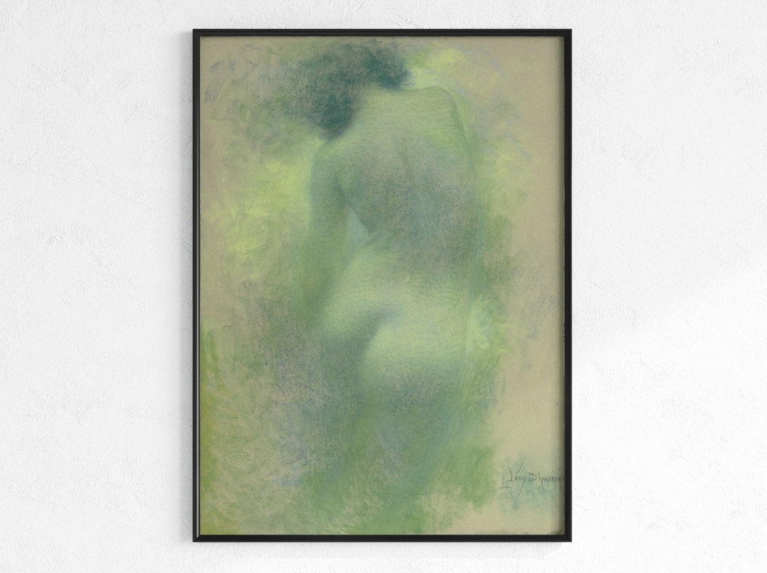 Nude in Green Pastel by Lucien Levy dhurmer Downloadable Art, Etsy