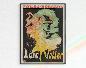 Vintage Loie Fuller Poster, Folies Bergere, Art Nouveau Print (Digital Download)