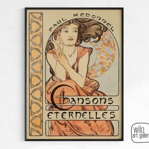 Jugendstil-Poster von Alphonse Mucha | Laden Sie Jugendstil-Drucke, Orangefarbener Jugendstil, Jugendstil, Mucha-Poster, Alphonse Mucha-Kunst herunter