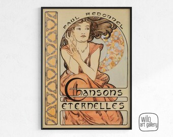 Alphonse Mucha Art Nouveau Poster | Vintage Print (Digital Download)