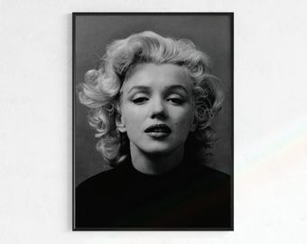 Marilyn Monroe Portrait, Vintage schwarz weiß Fotografie (Digital Download)