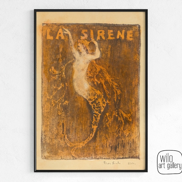 La Siréne by Pierre Roche | Download mermaid art, french mermaid painting, vintage mermaid prints, meerjungfrau, mermaid paintings, mercore