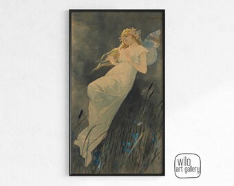 Impresión de arte fantástico prerrafaelita / Estudio de John William Waterhouse (descarga digital)