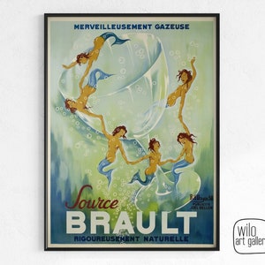 Beliebtes Art-Deco-Meerjungfrau-Poster | Druckbare Kunst, Retro-Meerjungfrau, Art-Deco-Poster, Vintage-Meerjungfrauen, Wohnungskunst, fröhliche Kunst, Vintage-Drucke