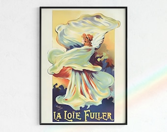 Vintage French Poster of Loie Fuller | Rainbow Folies Bergere Advertisement (Digital Download)