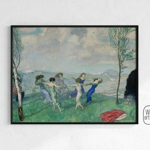Fairytale Round Dance Painting | Download Dancing Women Painting, Wicca Women Art, Dancing Women Art, Impressionist Dancers, Dancing Art