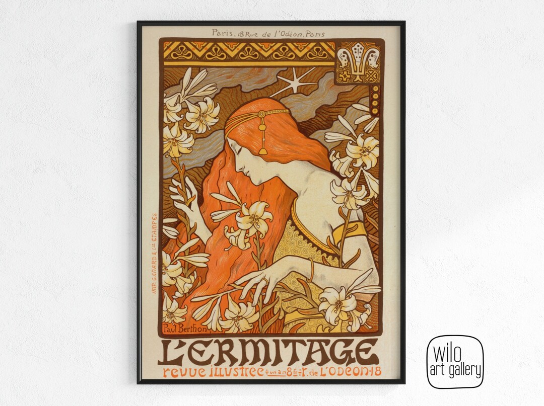 Vintage Art Nouveau Autumn Poster | Printable Art Nouveau, 1920s ...