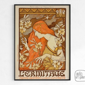 Vintage Jugendstil Herbst Poster | Druckbare Jugendstil, 1920er Jahre Ästhetik, Jugendstil Herbst Druck