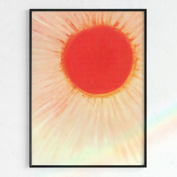 Sunburst Art Print | Digital Download, sunburst posters, sun poster, yellow sun print, sunshine art, vintage art prints, vintage posters