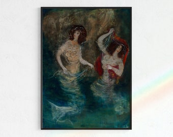 Dipinto di sirene d'epoca (download immediato)