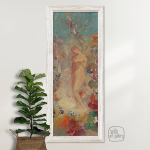 Dreamy Art Nouveau &quot;Pandora&quot; Pintura de Odilon Redon / Descarga digital, Art Nouveau, Pintura pastel, impresiones de arte, imprimibles art nouveau