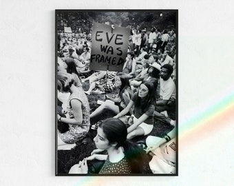Plakat protestacyjny Eve Was Framed | Fotografia do druku, Fotografia vintage, Protesty feministyczne, Fotografia, Czarno-biała, Prawa kobiet