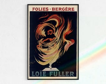 Vintage Loie Fuller Folies Bergere Cabaret, French Poster (Digital Download)