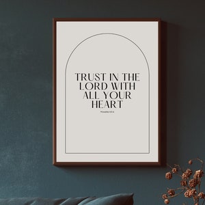 Trust in the Lord Arch| Christian Wall Art | Bible Verse Sign | Bible Wall Art | Christian Home Decor Print | Minimal Christian Home Decor