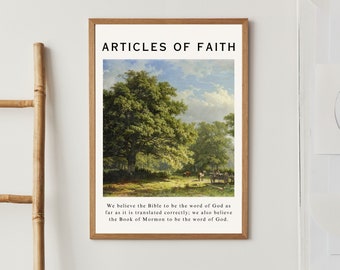 Eighth Article of Faith, Scripture Wall Art, Christian Wall Decor, Bible Wall Art, Christian Faith, Vintage Print, Latter-day Saint gift
