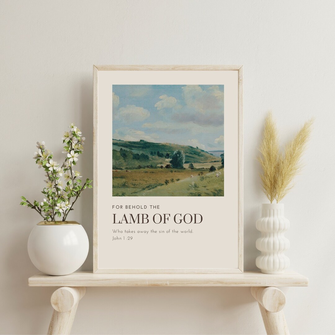 Lamb of God Easter Decor Easter Wall Art Christian Wall Etsy