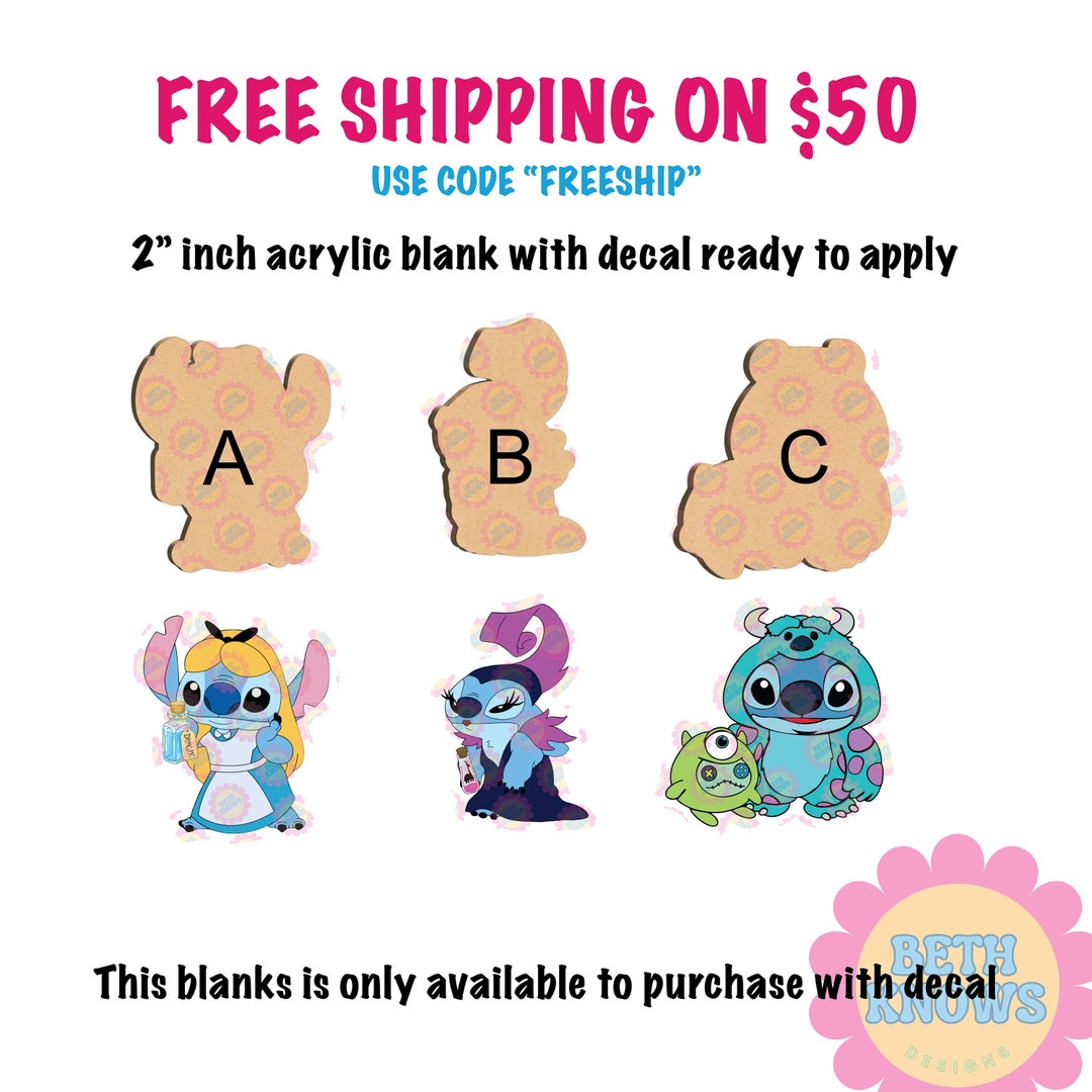 Yzma,alice Sully Stitch Acrylic Blank for Badge Reel,acrylic Shapes Etsy