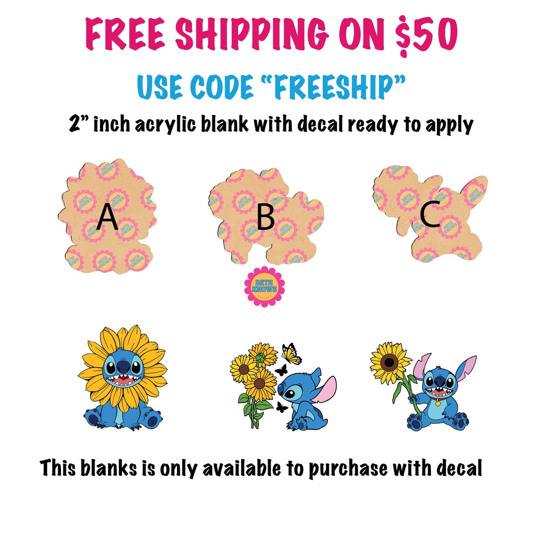 Sunflower Stitch Acrylic Blank for Badge Reel Etsy