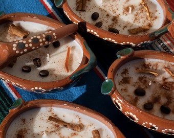 Mini Puerquitos (Café de Olla y Naranja Vainilla) Vela de 6oz dos velas de mecha lirios tradicion velas