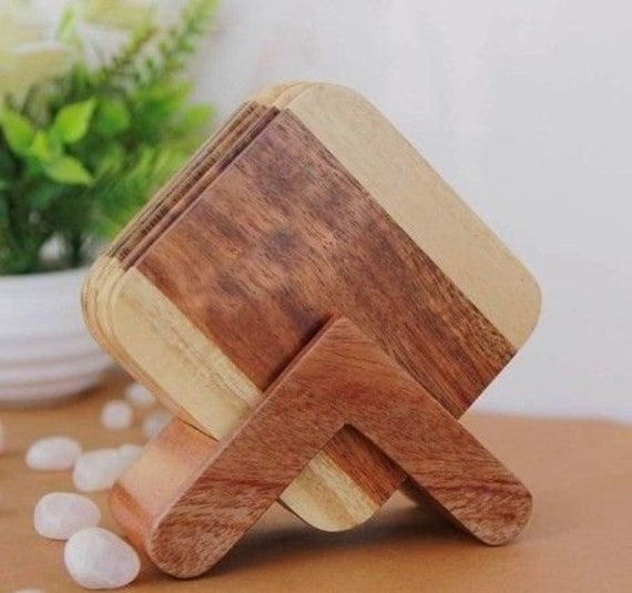 High Quality Square Shape Wood Coaster and Stand and Wood Coasters for  Drinks for With Natural Wood 