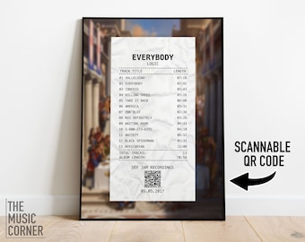 Jeder Quittung Posterdruck | Scanbarer QR Code Musik Dekor | Interaktive Wandkunst | Logik Dekor