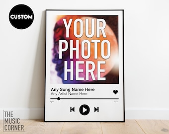 Custom Song & Photo Print, Personalized Music Poster, Favorite Song, Memories, Wedding Song, Anniversary Gift, Playlist Poster