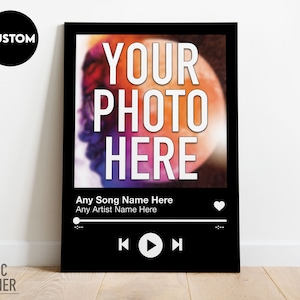 Custom Song & Photo Print, Personalized Music Poster, Favorite Song, Memories, Wedding Song, Anniversary Gift, Playlist Poster
