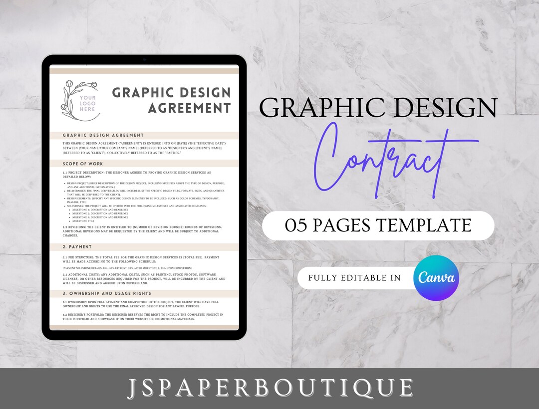 Graphic Design Contract Template, Graphic Design Services Agreement ...
