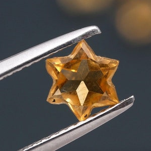 Natural Citrine Star Shape Carved Cut, Citrine Loose Gemstone For Jewelry Making, Citrine Quartz Yellow Crystal Calibrated Size 6X6 To 8X8mm