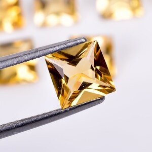 AAA Quality Yellow Citrine Square Shape Faceted Cut, Citrine Loose Gemstone For Jewelry Making, Birthday Gift Calibrated Size 6X6 To 10X10mm